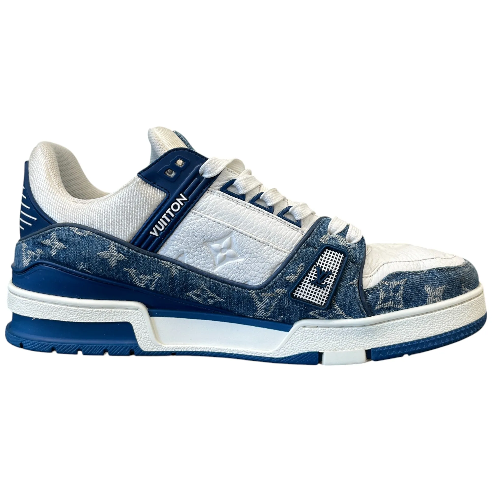 Men's Lv Denim Low Trainers Blue Size EU 42.5 / UK 8.5
