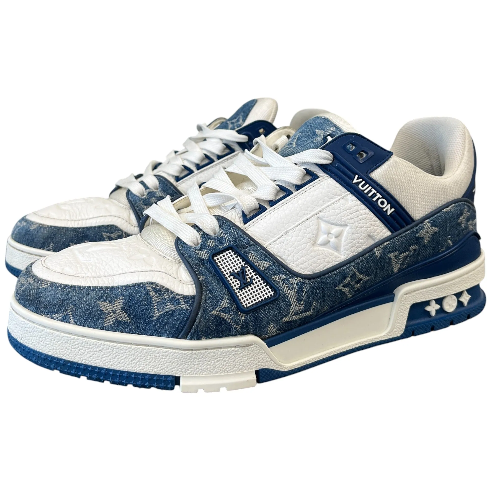 Men's Lv Denim Low Trainers Blue Size EU 42.5 / UK 8.5