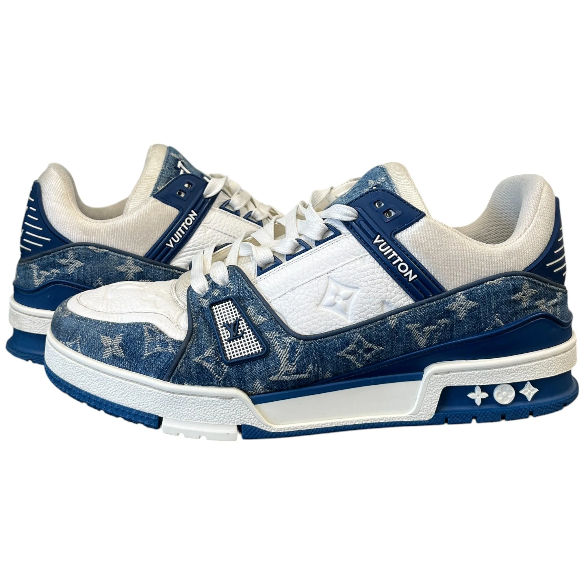 Men's Lv Denim Low Trainers Blue Size EU 42.5 / UK 8.5