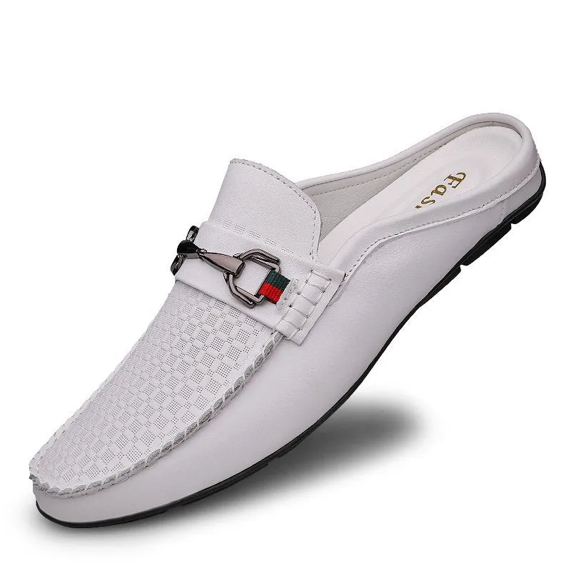 Men's Real Leather Slip-on  House Shoes