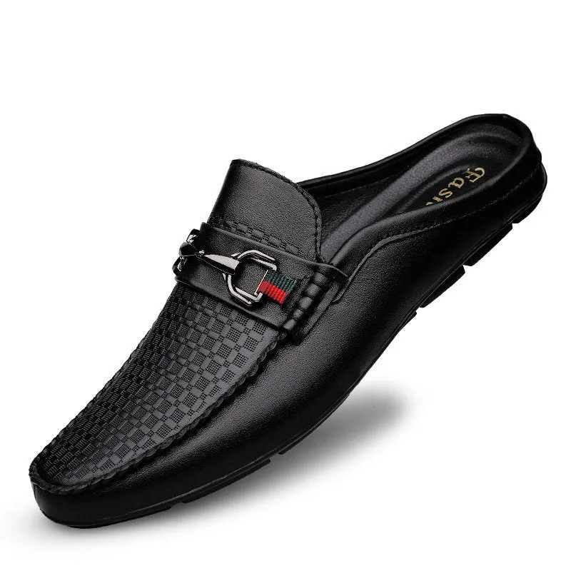 Men's Real Leather Slip-on  House Shoes