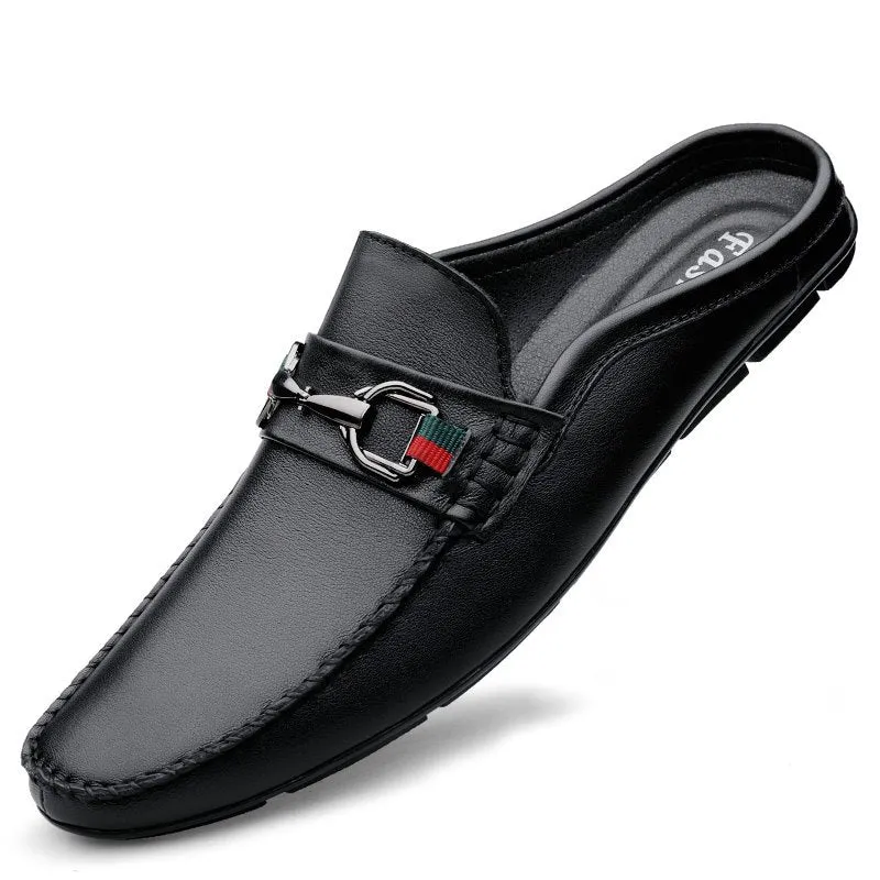 Men's Real Leather Slip-on  House Shoes