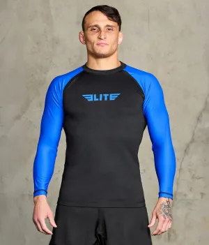 Men's Standard Blue Long Sleeve No-Gi BJJ Rash Guard