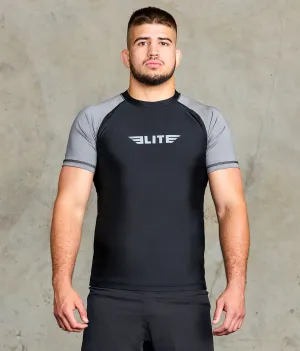 Men's Standard Gray Short Sleeve Training Rash Guard