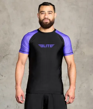 Men's Standard Purple Short Sleeve Muay Thai Rash Guard