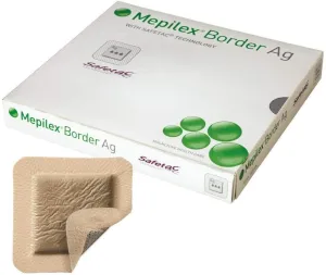 Mepilex Border AG 10cm x 20cm Bordered Silver Foam Dressings