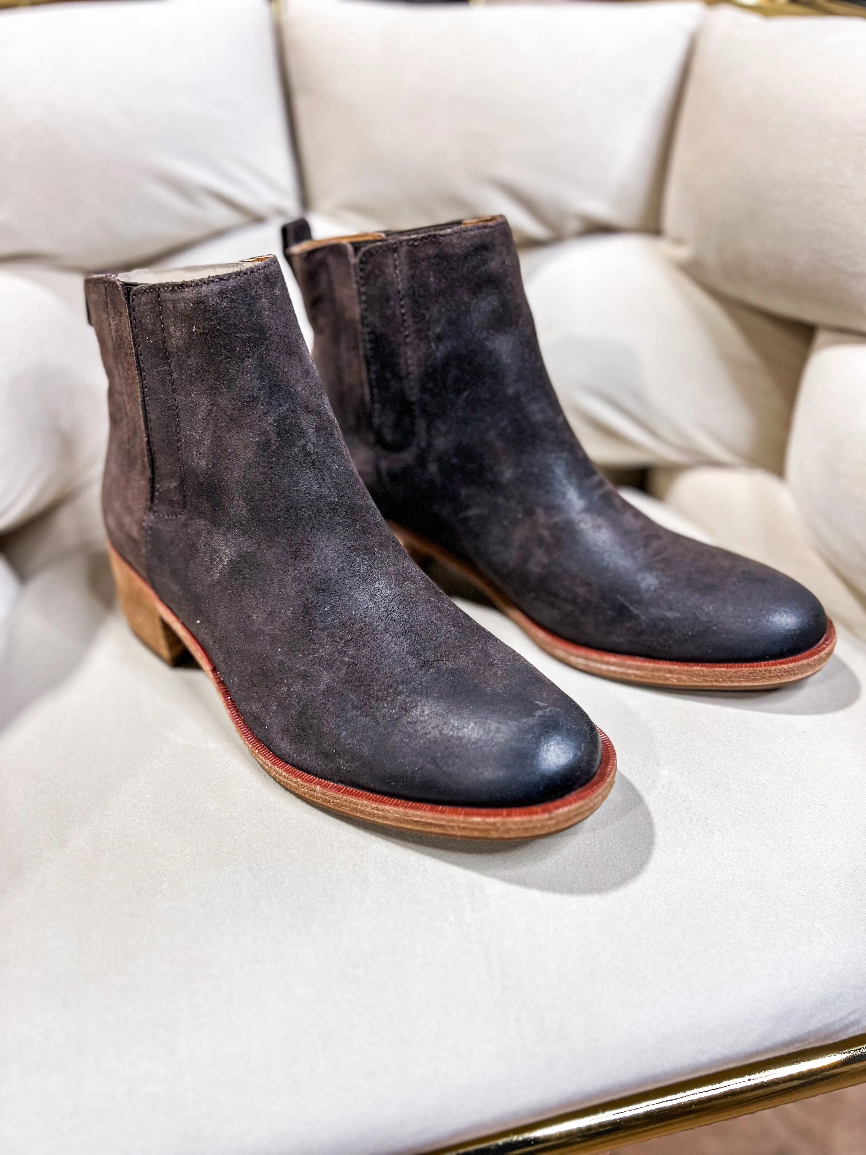 Mindi Espresso Distressed Bootie