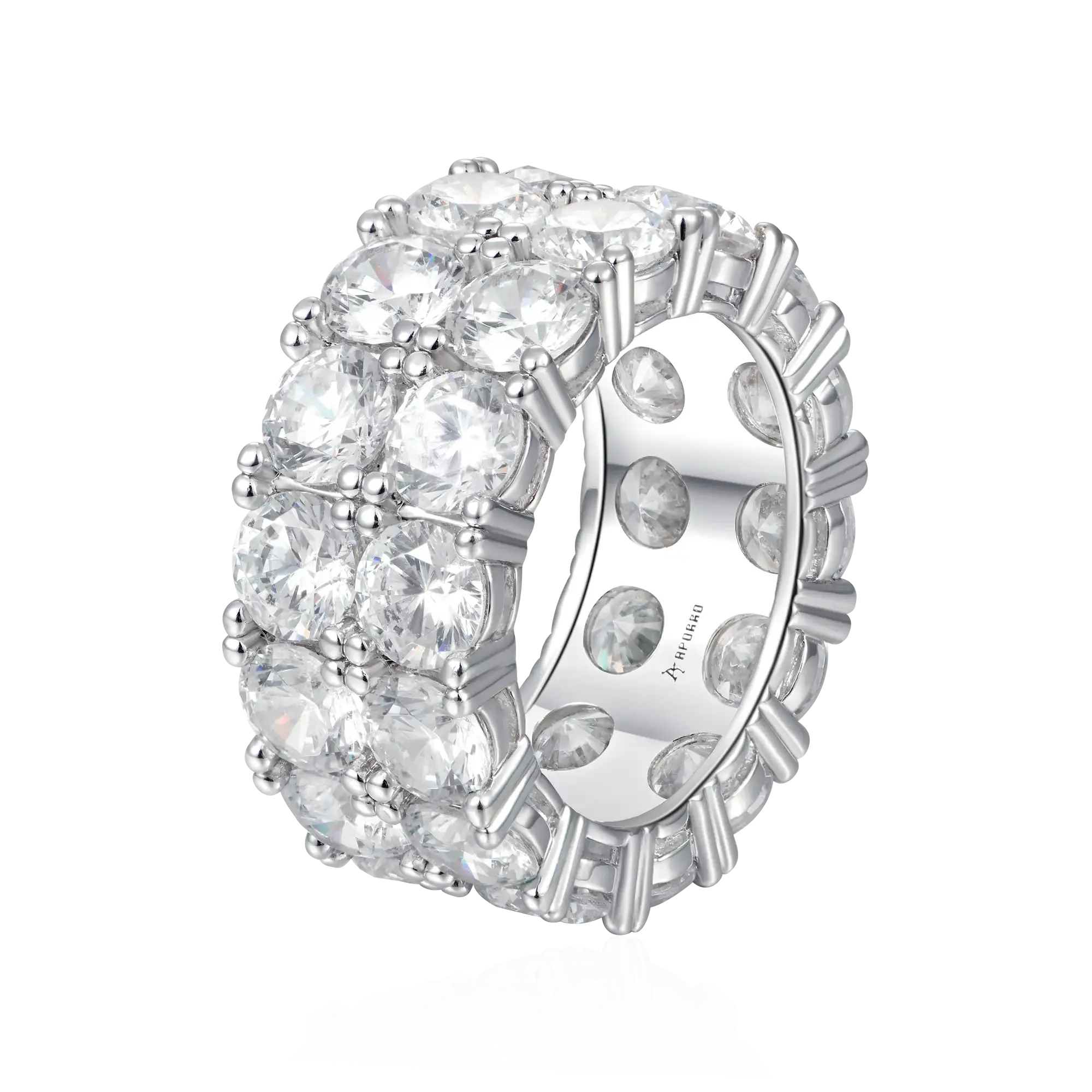 Moissanite Double Row Tennis Ring - 10mm