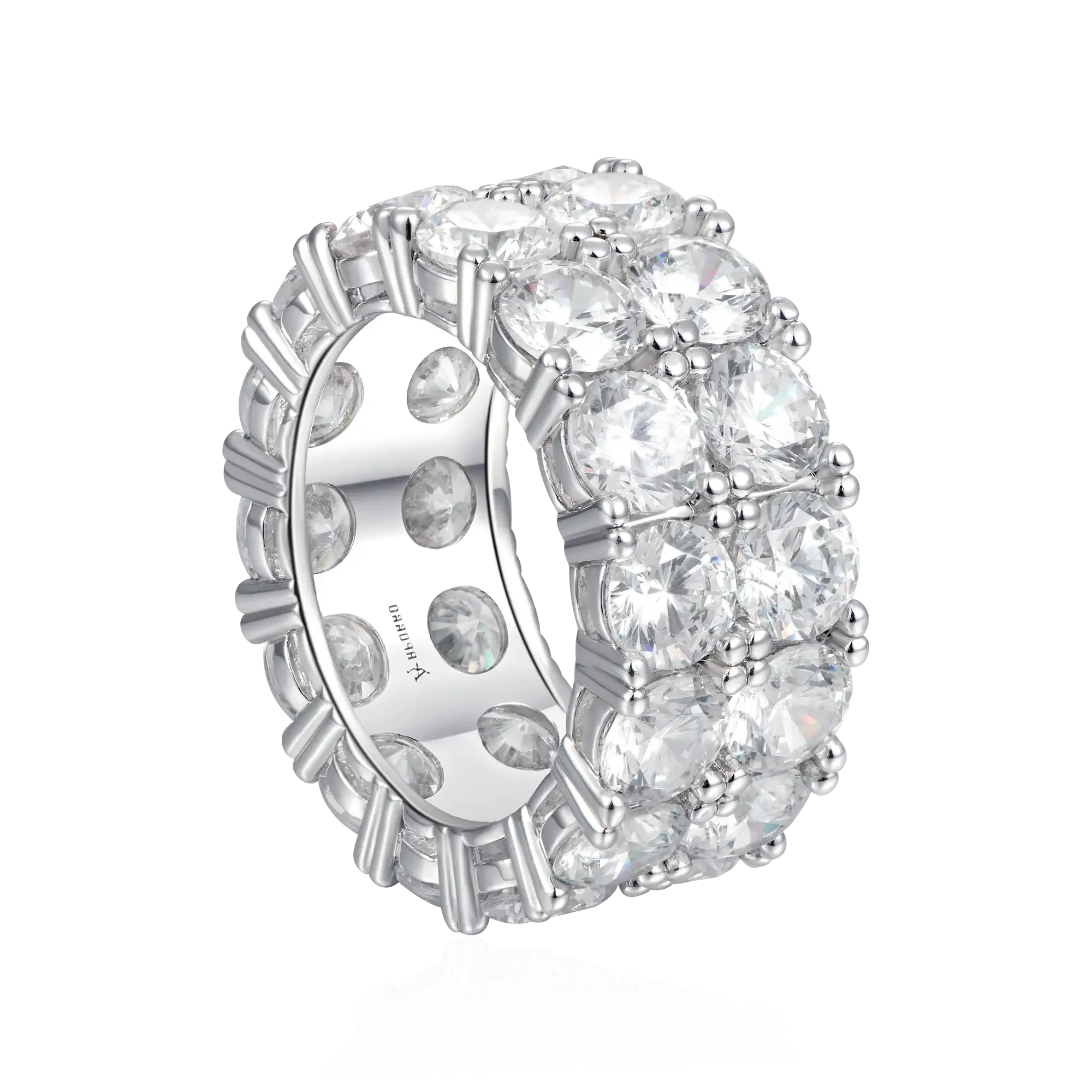 Moissanite Double Row Tennis Ring - 10mm