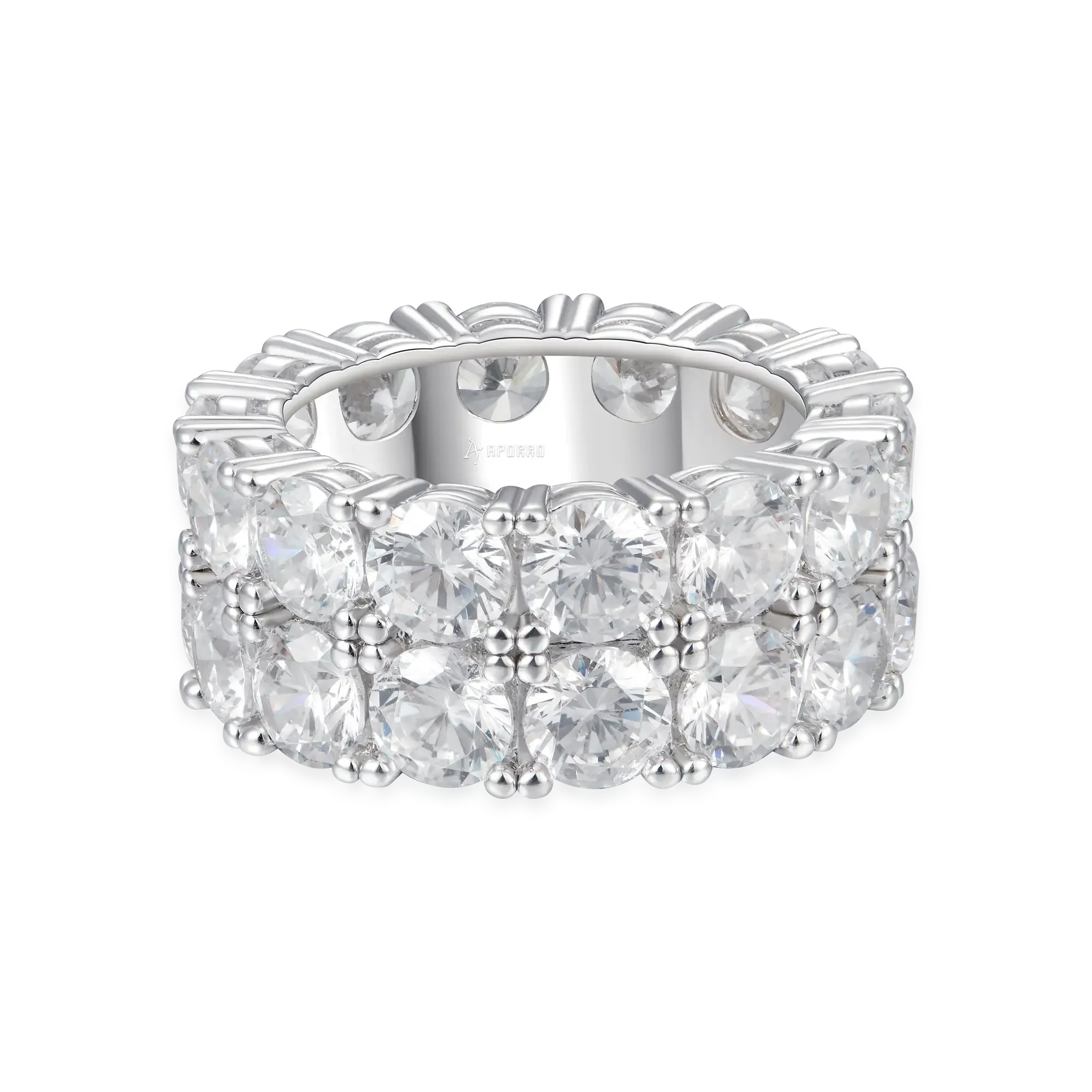 Moissanite Double Row Tennis Ring - 10mm
