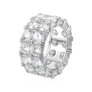 Moissanite Double Row Tennis Ring - 10mm