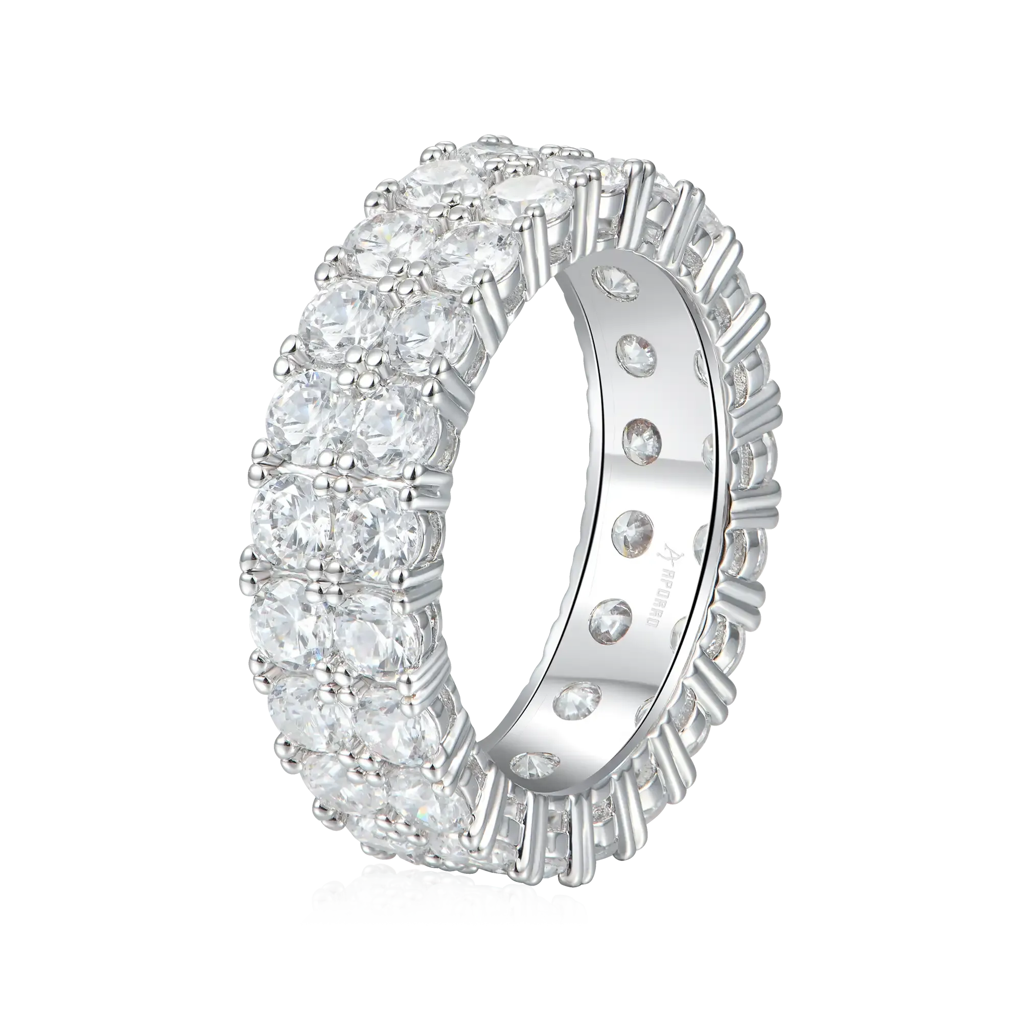 Moissanite Double Row Tennis Ring - 6mm
