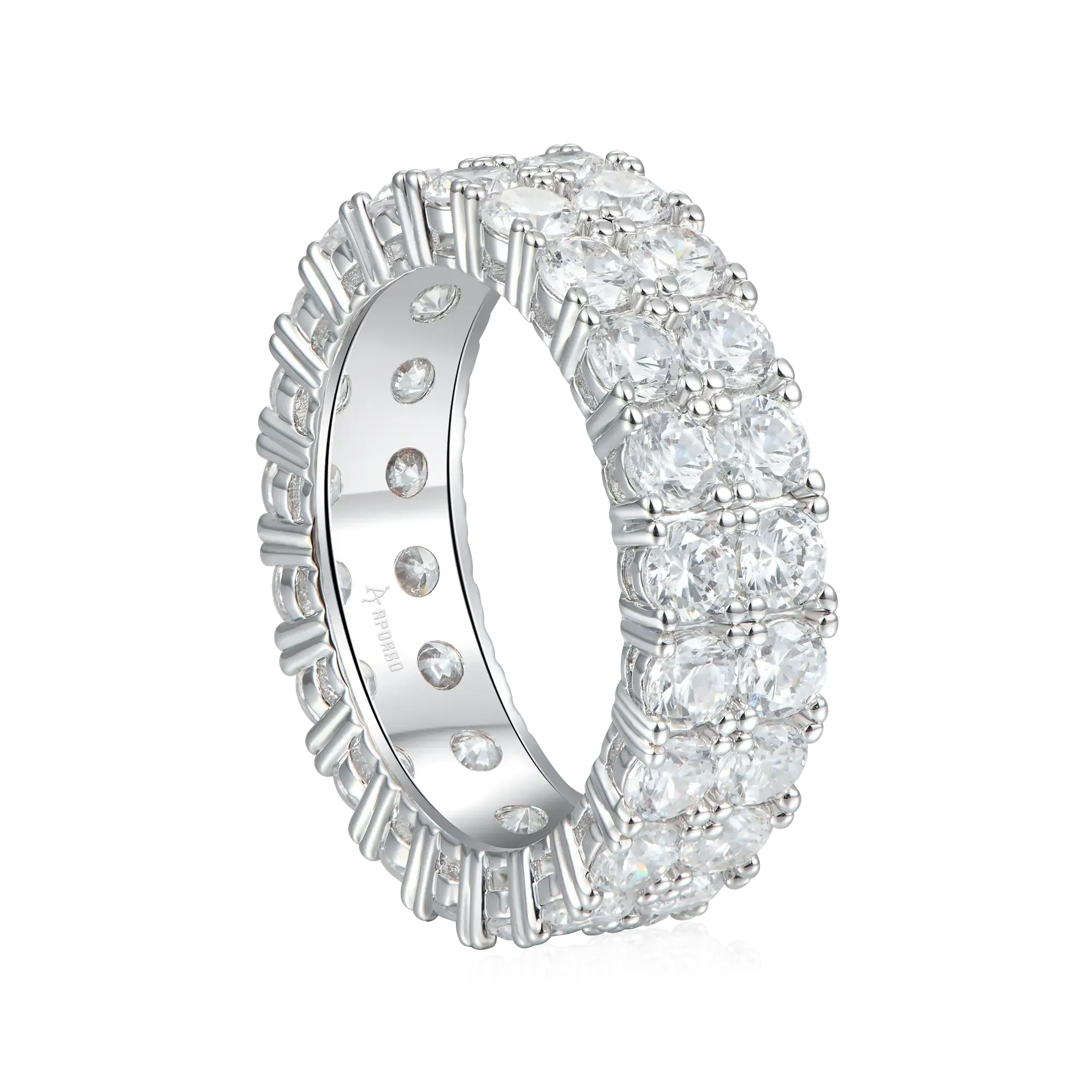 Moissanite Double Row Tennis Ring - 6mm