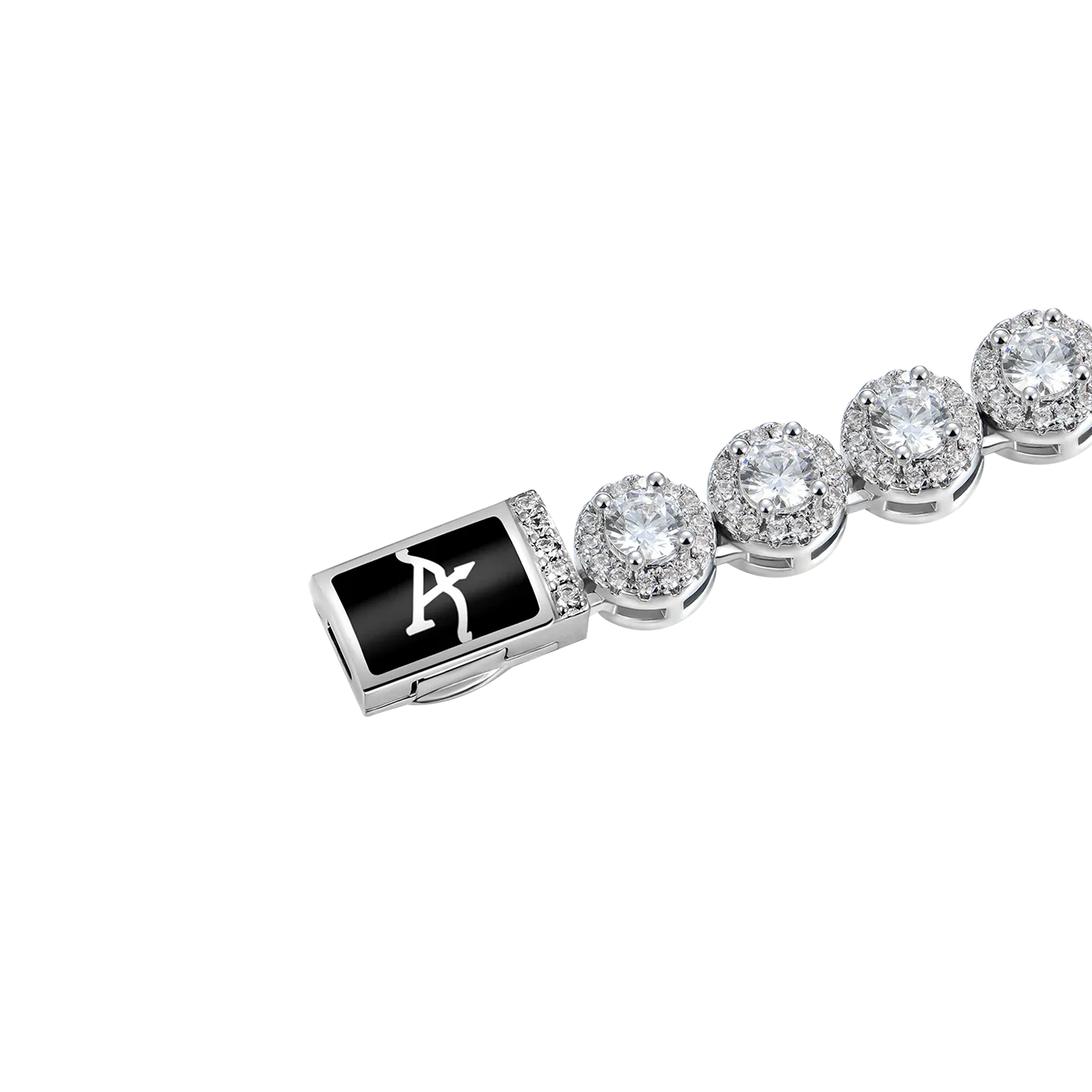 Moissanite Round Cut Clustered Tennis Bracelet - 7mm