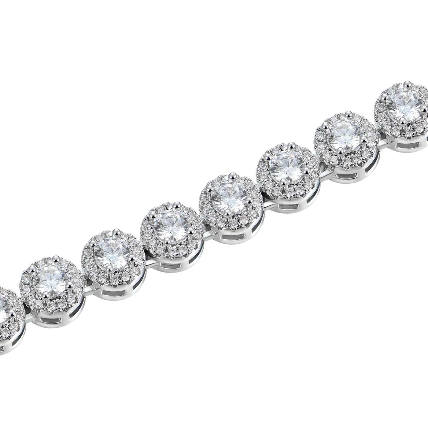 Moissanite Round Cut Clustered Tennis Bracelet - 7mm