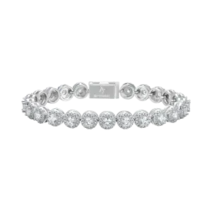 Moissanite Round Cut Clustered Tennis Bracelet - 7mm