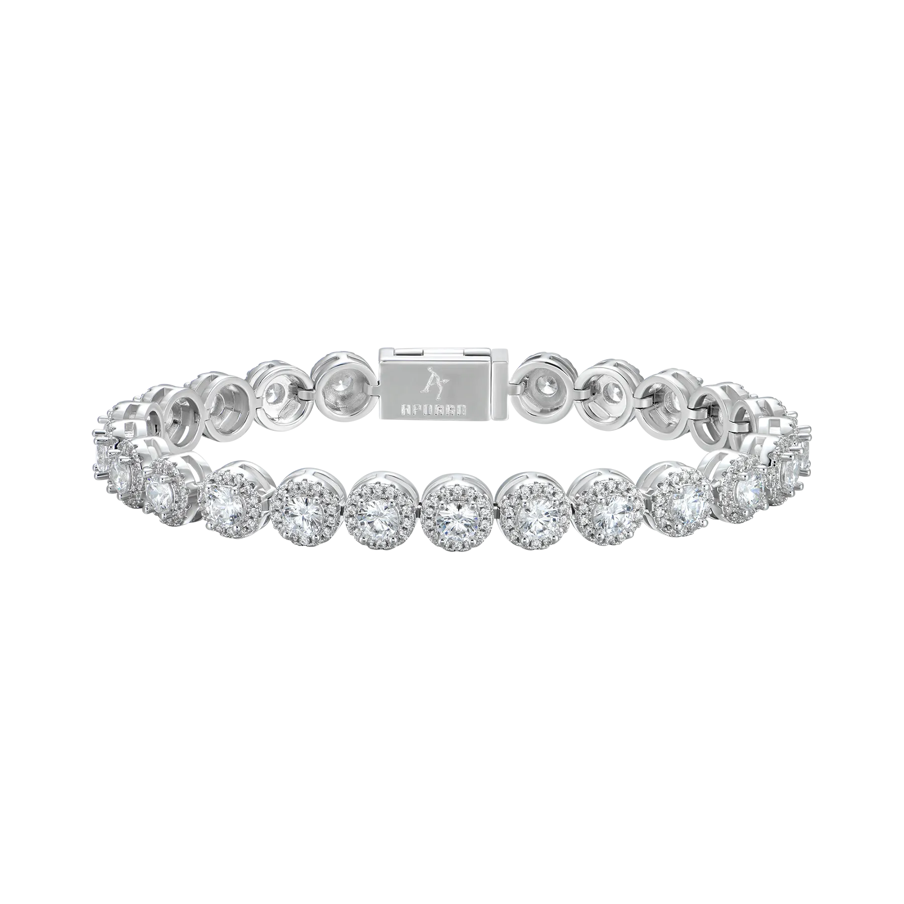 Moissanite Round Cut Clustered Tennis Bracelet - 7mm