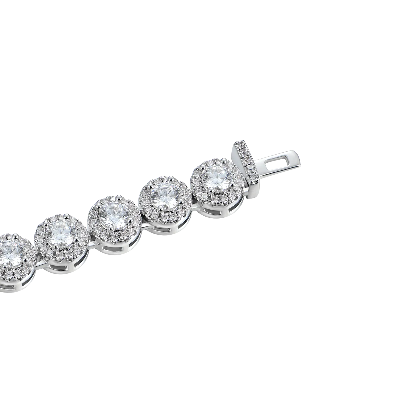 Moissanite Round Cut Clustered Tennis Bracelet - 7mm