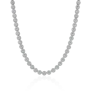 Moissanite Round Cut Clustered Tennis Chain - 7mm