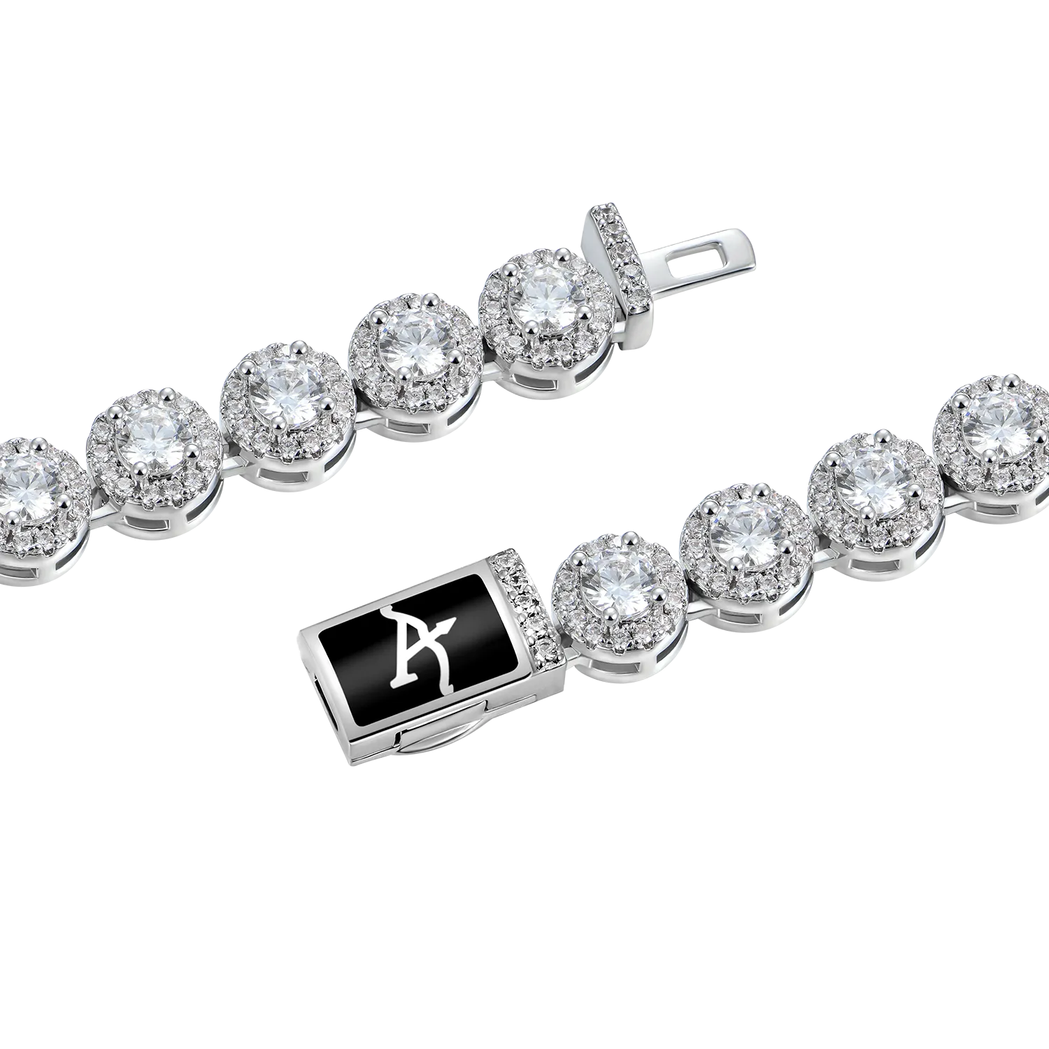 Moissanite Round Cut Clustered Tennis Chain - 7mm