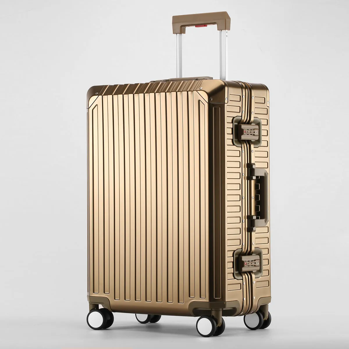 MONO CHECKED SUITCASE GOLD | ALUMINUM