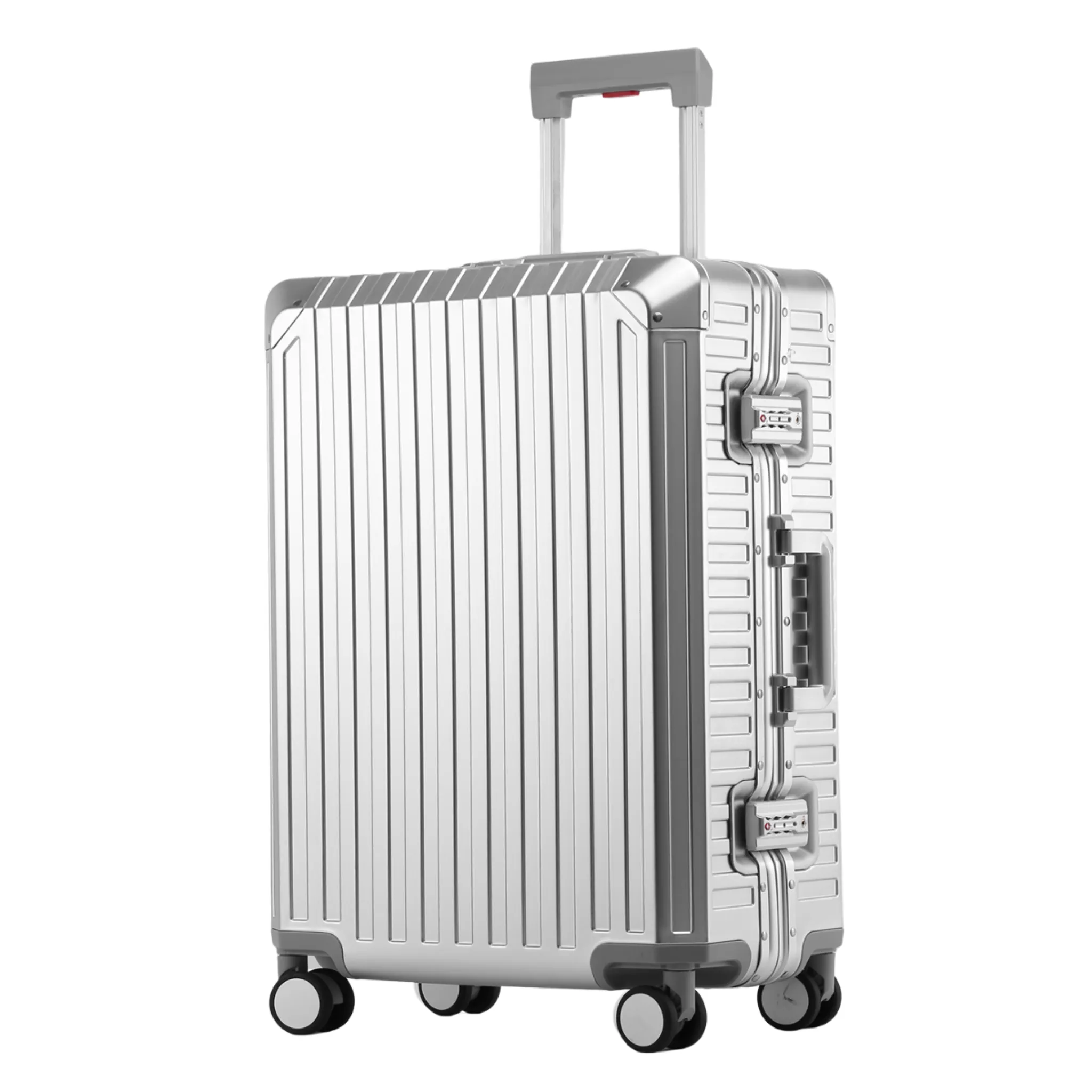 MONO CHECKED SUITCASE SILVER | ALUMINUM