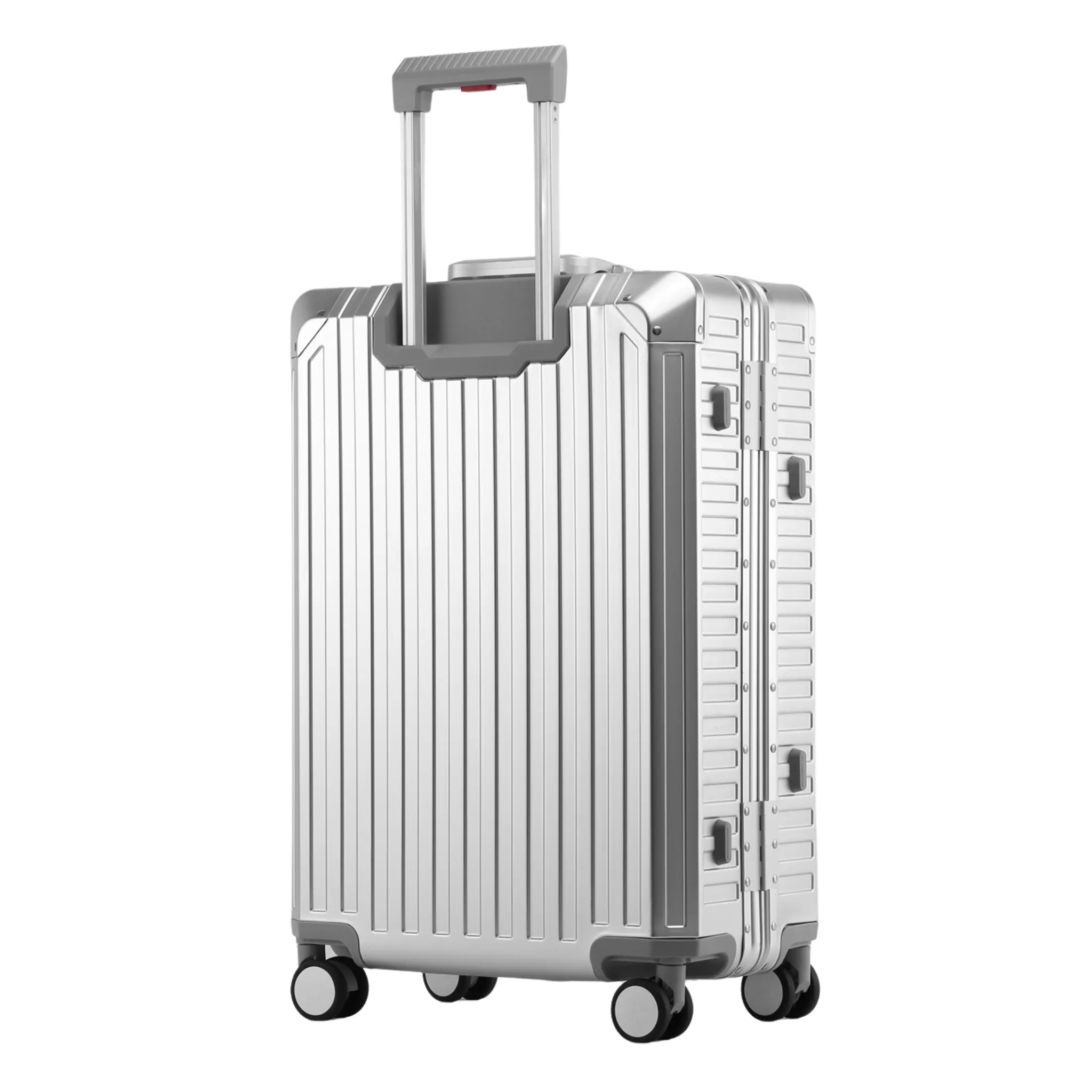MONO CHECKED SUITCASE SILVER | ALUMINUM