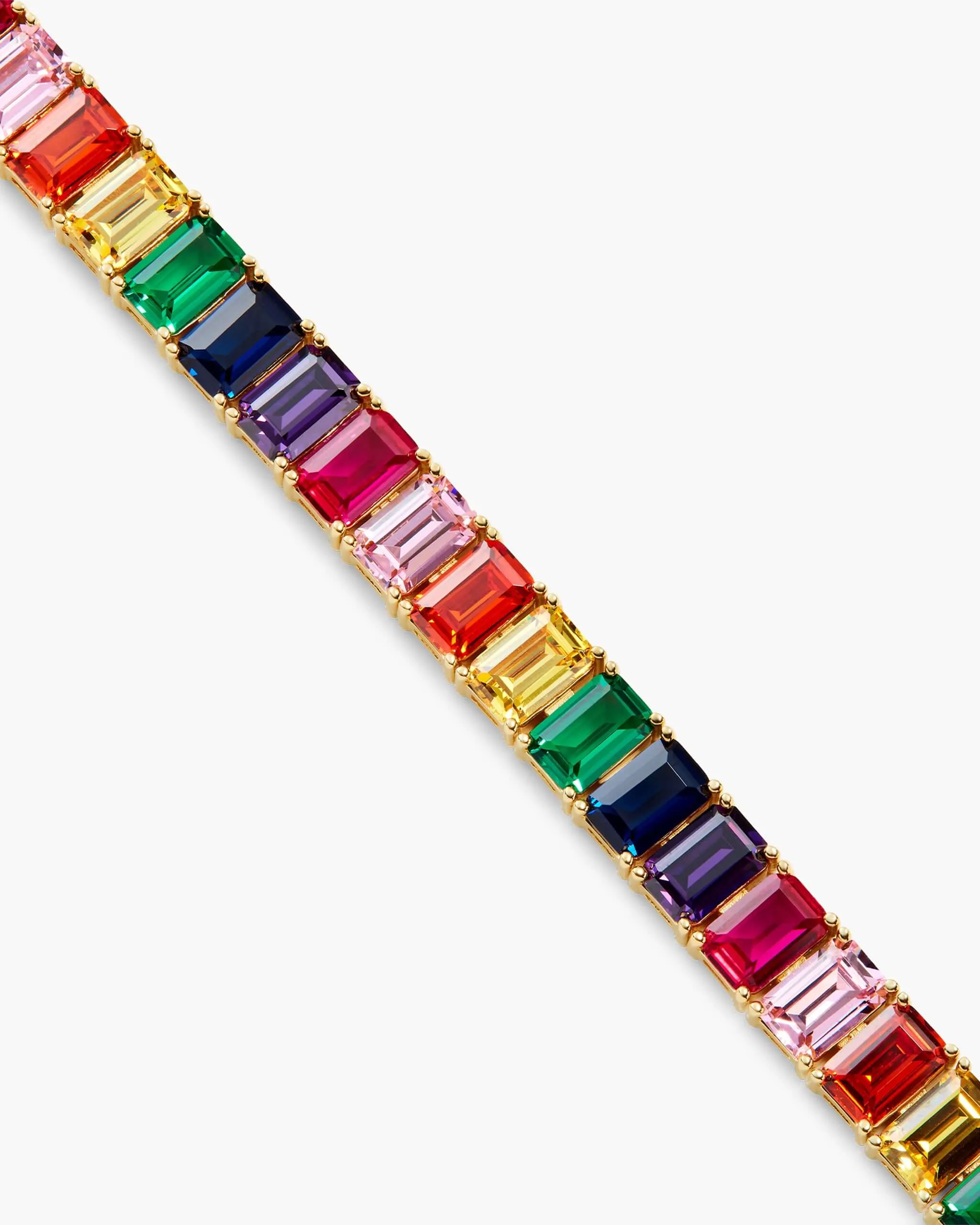 Multicolor Emerald Cut Tennis Bracelet