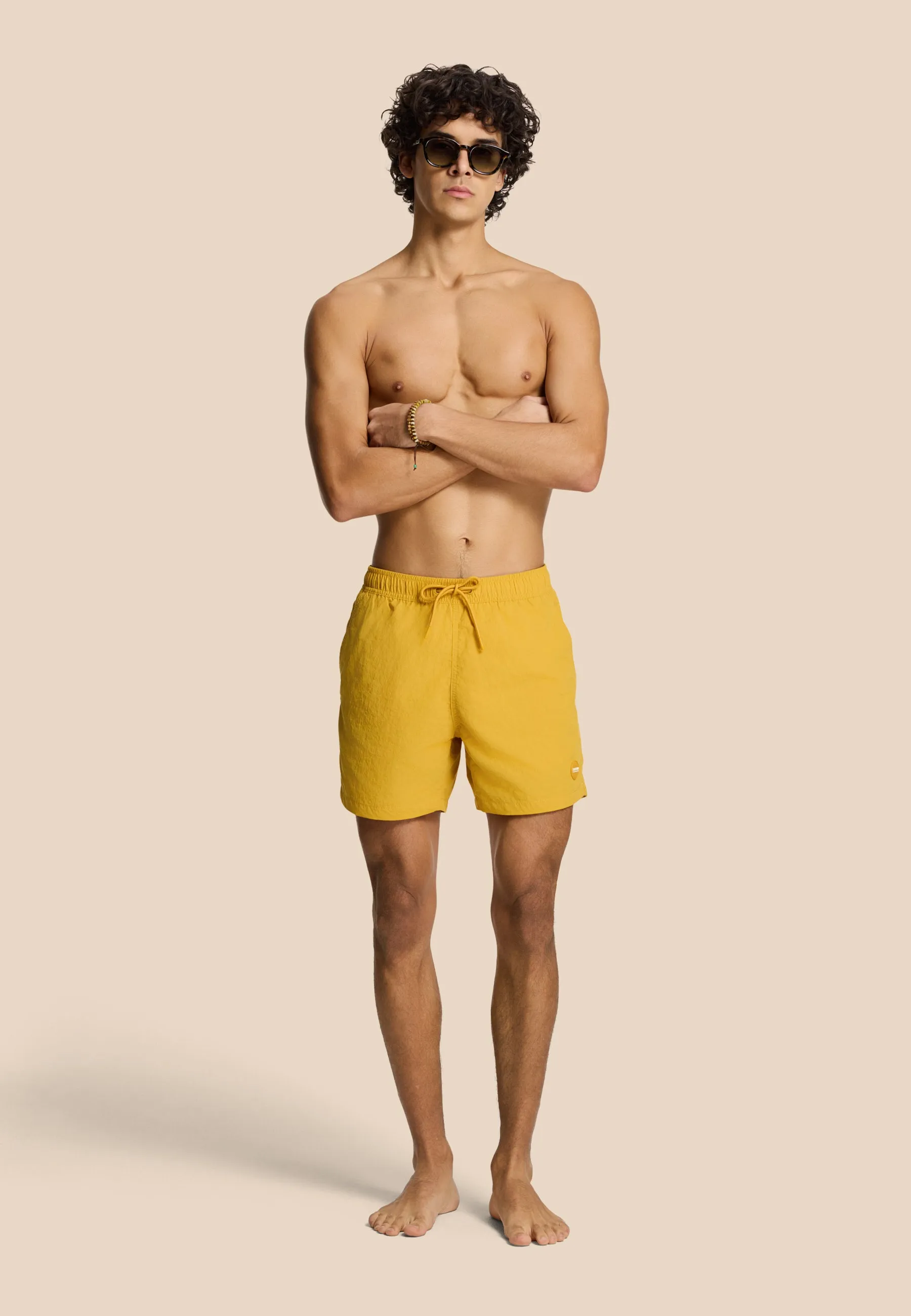 NATE QUICK DRY swim shorts solid | yellow ochre