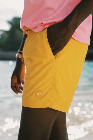 NATE QUICK DRY swim shorts solid | yellow ochre