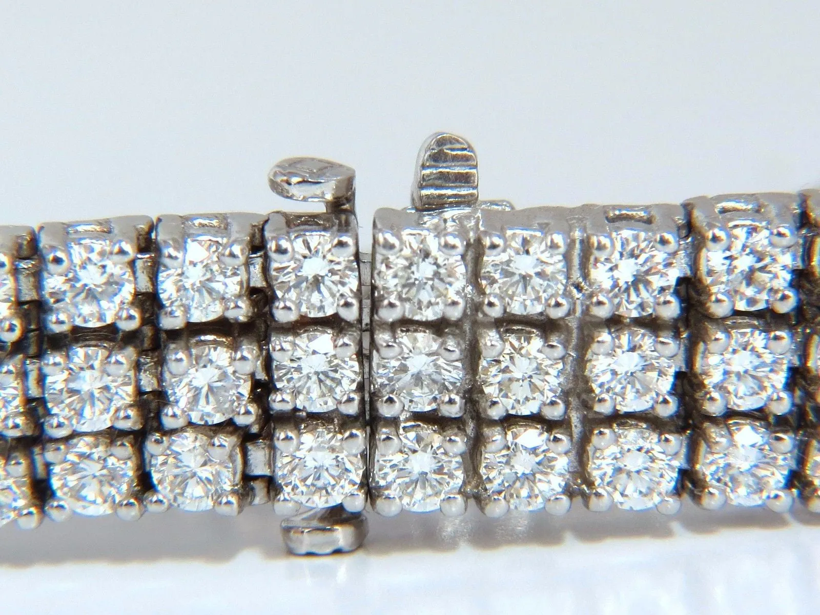 Natural Diamond Tennis Bracelet 12.32ct. G/Vs 14kt Three Rows 7 inch Brilliants