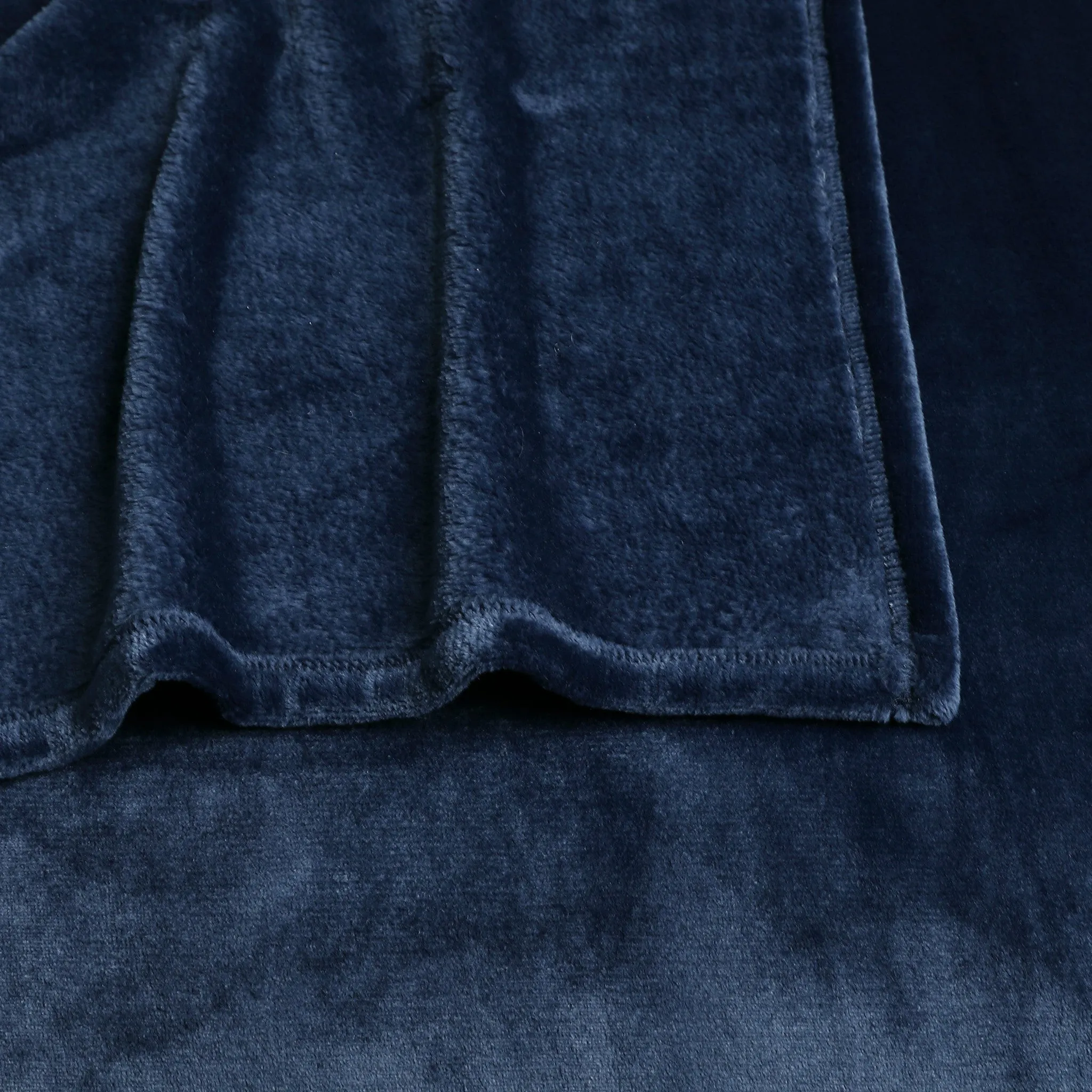Navy Blue Solid Anti Microbial Oversized Throw