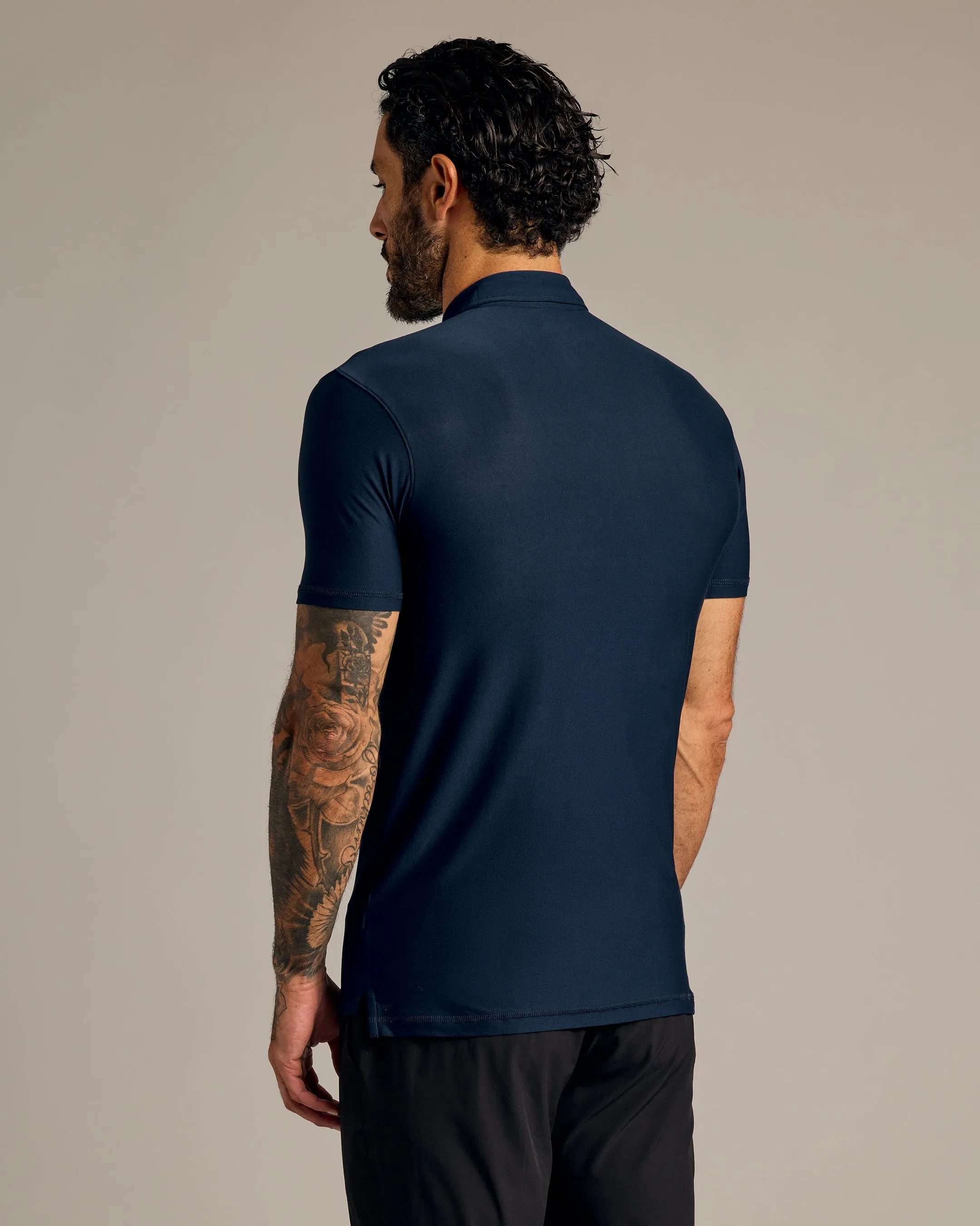 Navy Short Sleeve Tall Active Polo