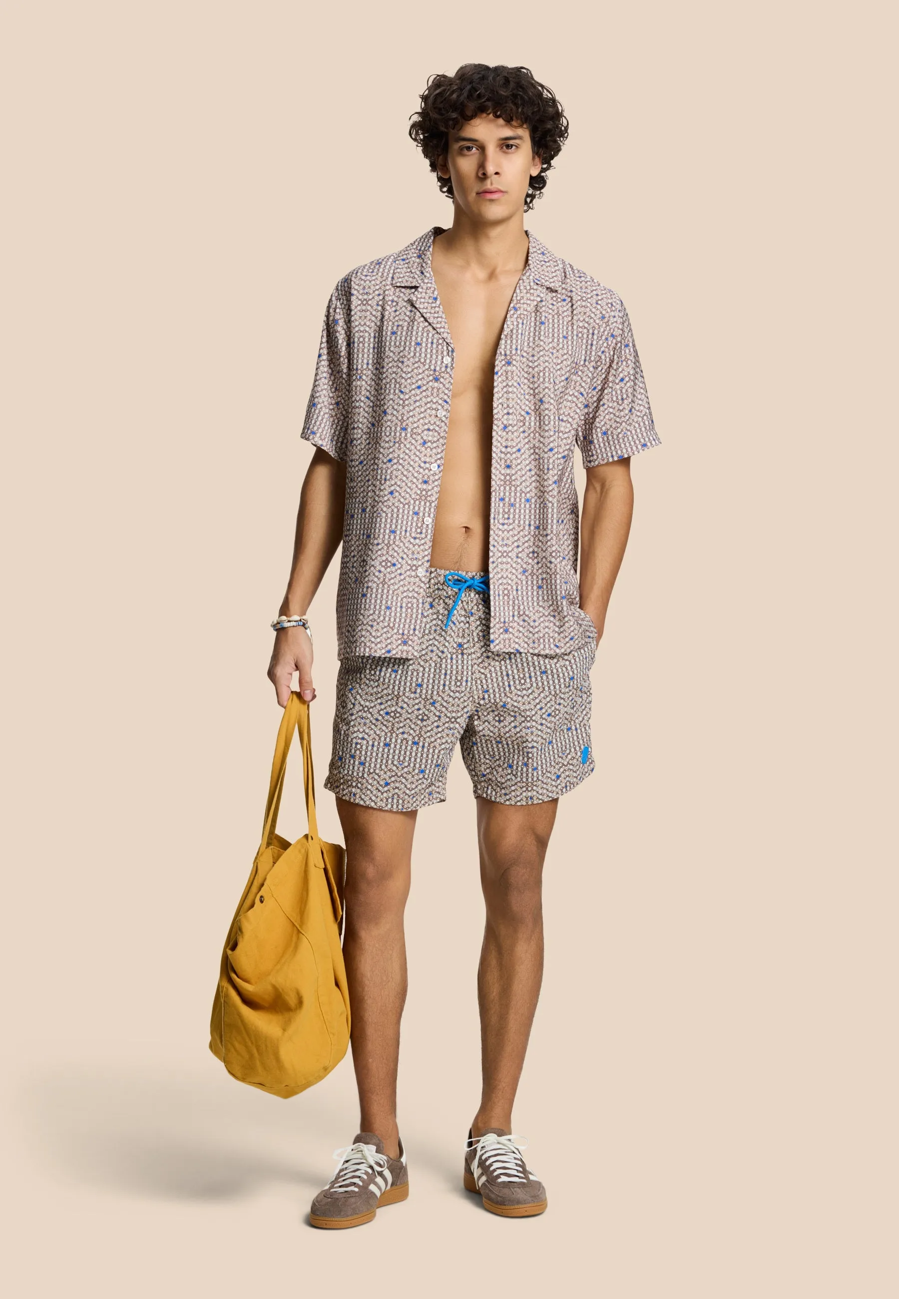 NICK QUICK DRY swim shorts geo storm | beige