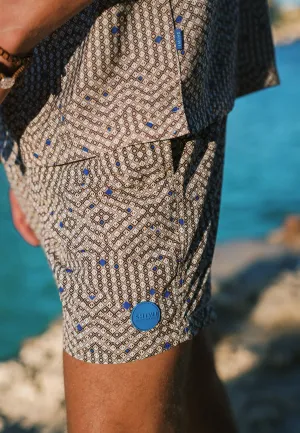 NICK QUICK DRY swim shorts geo storm | beige
