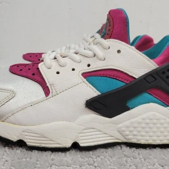 Nike Air Huarache Run Women's Sz 8 White Emerald Running Shoes 634835/107