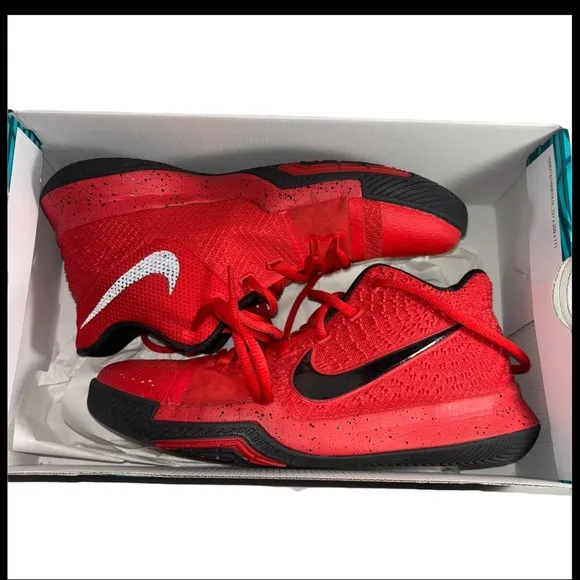 Nike Kyrie 3 Candy Apple Red High Top Sneakers Boys Size 6.5