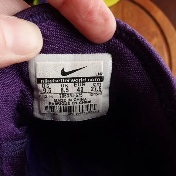 Nike Sneakers Mens Size 9 Zoom HyperRev 2015 Persian Violet Volt Athletic Shoes