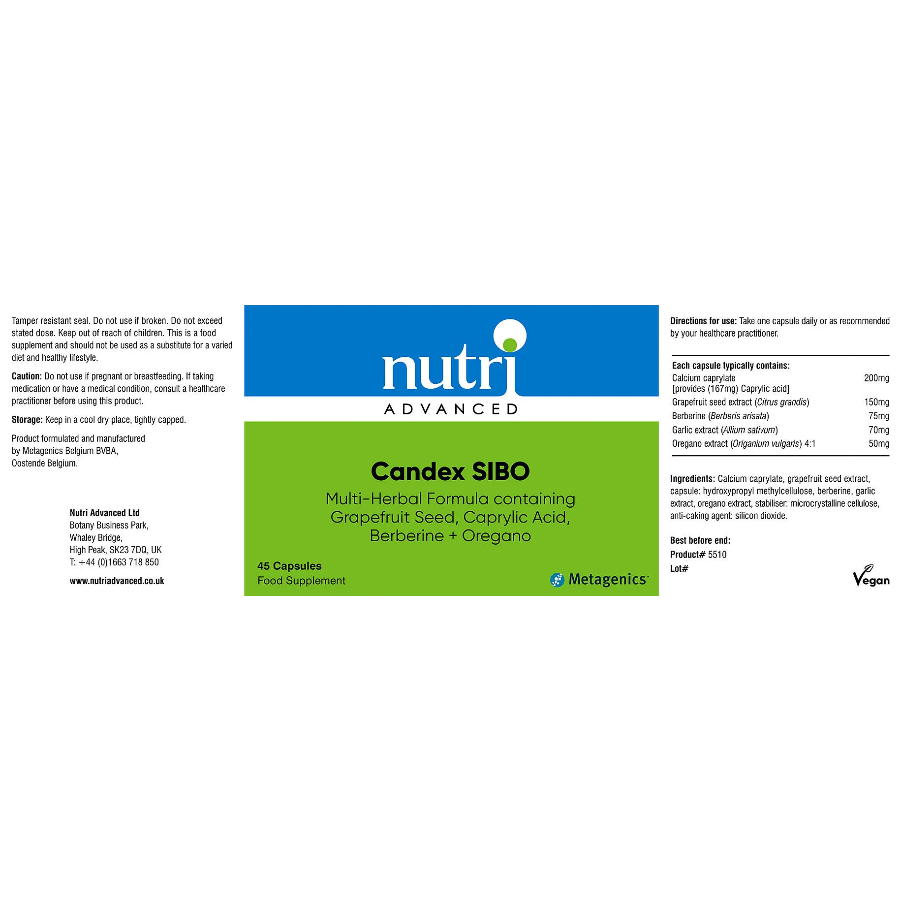 Nutri Advanced Candex SIBO 45 Capsules