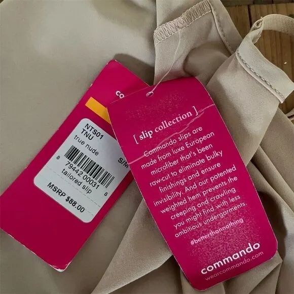 NWT Commando Women's Beige Classic Tailored Full Slip True Nude Size S/M