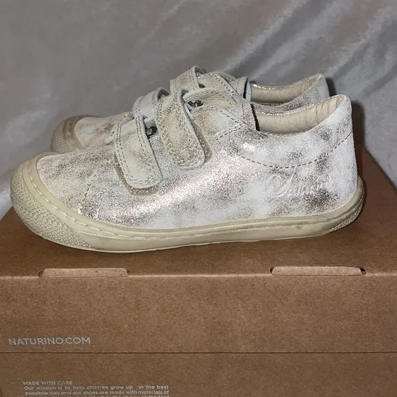 NWT NATURINO COCOON LOW VL Leather first-steps shoes in Platinum