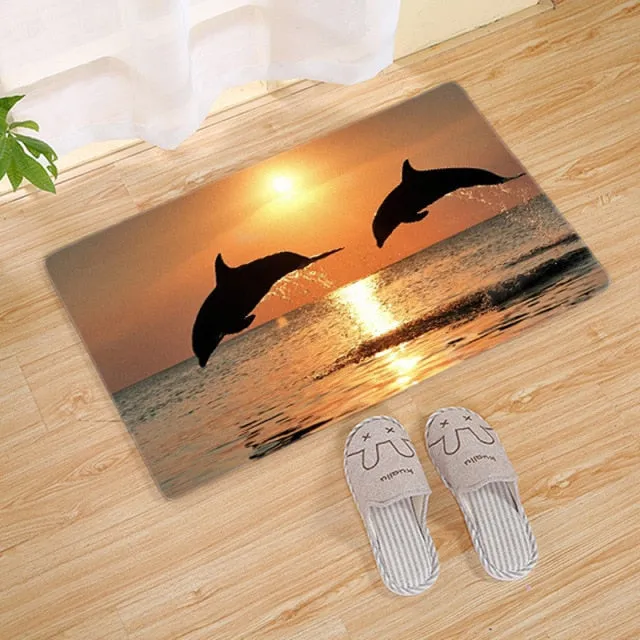 Ocean Floormat: Dolphin Motive