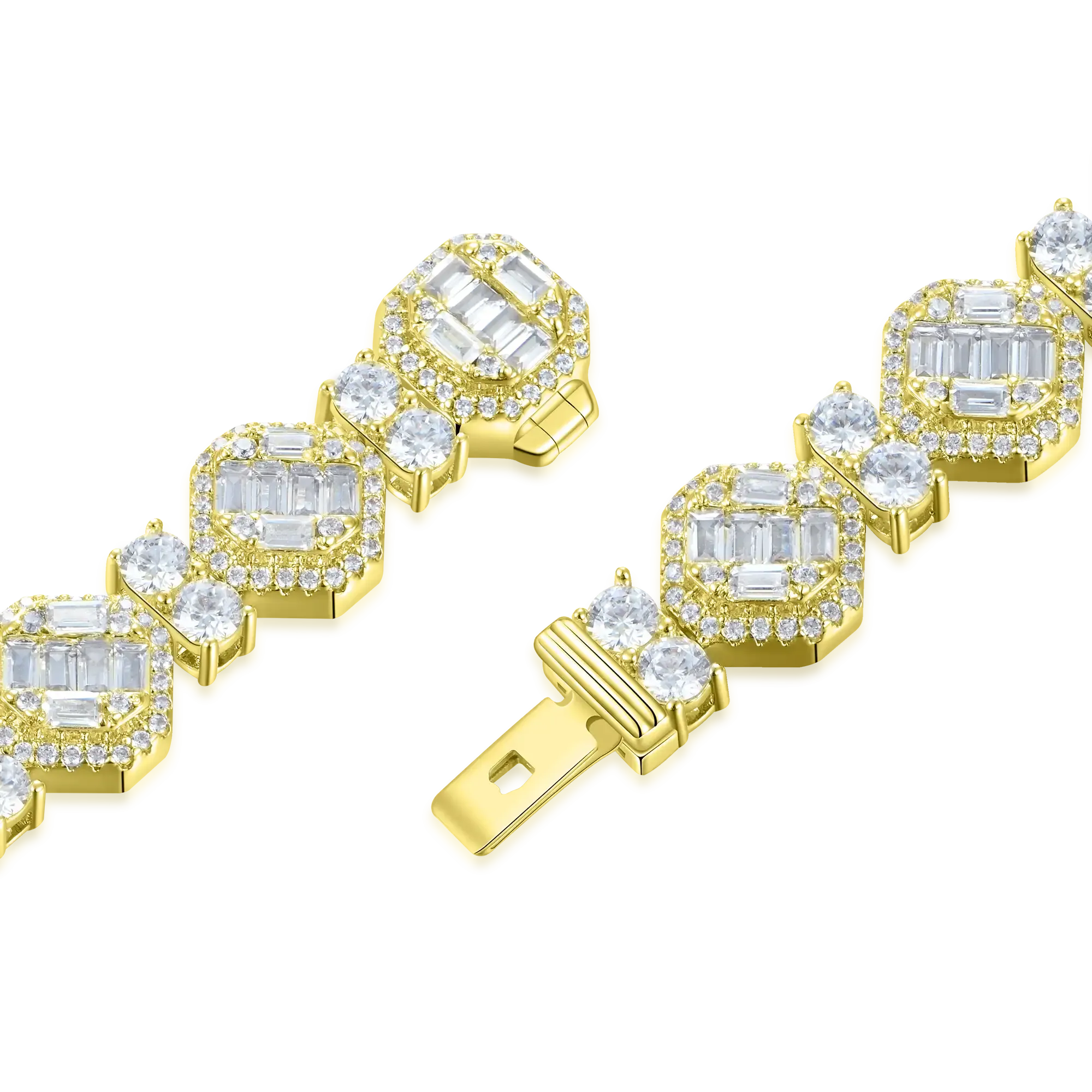 Octagon Mix Cut Tennis Bracelet - 8mm