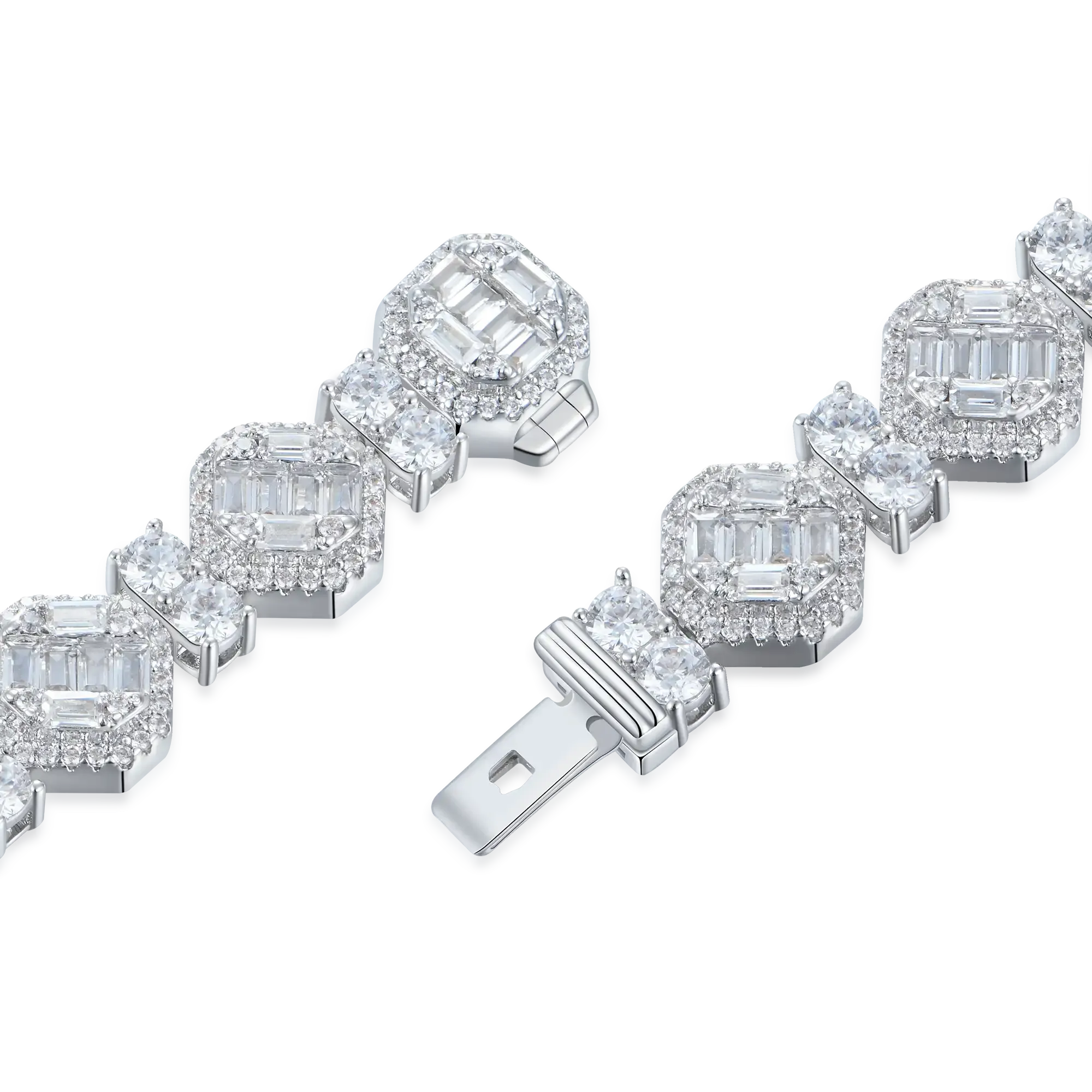 Octagon Mix Cut Tennis Bracelet - 8mm
