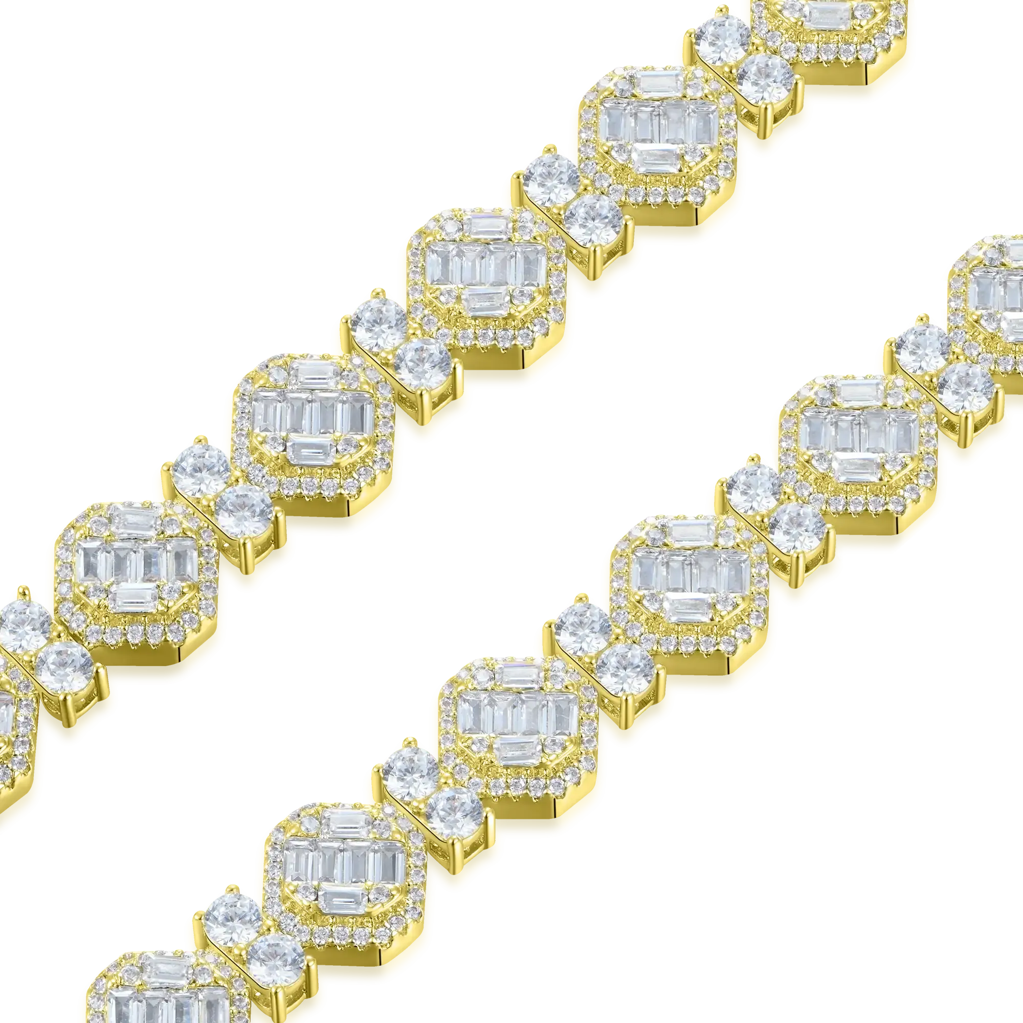 Octagon Mix Cut Tennis Bracelet - 8mm