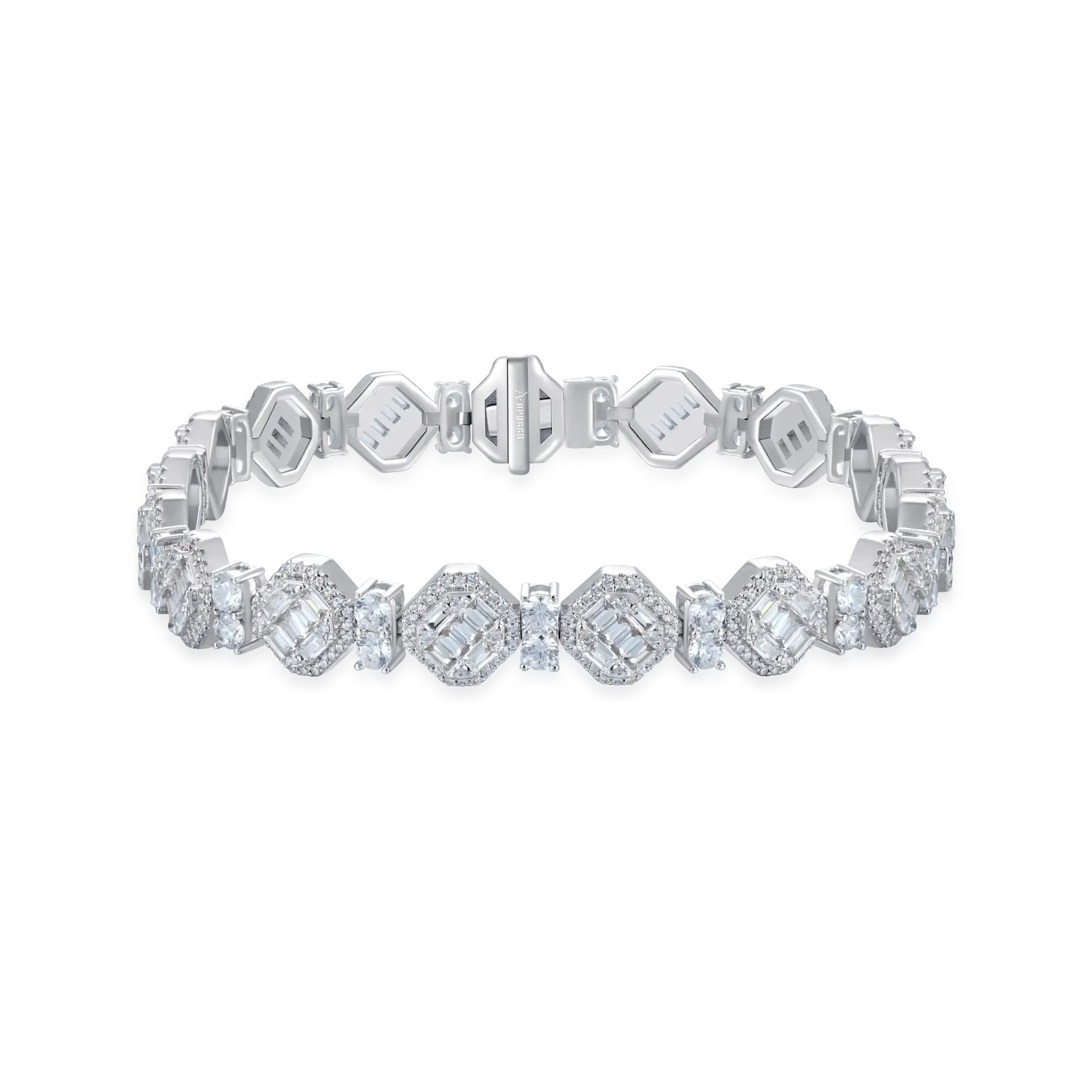 Octagon Mix Cut Tennis Bracelet - 8mm