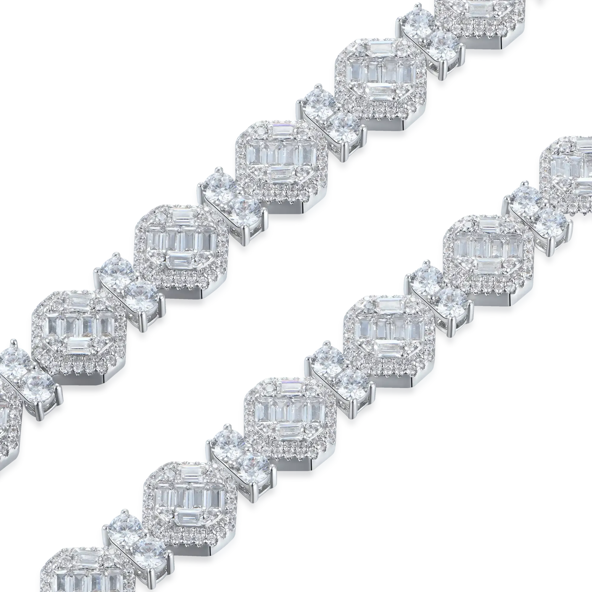 Octagon Mix Cut Tennis Bracelet - 8mm
