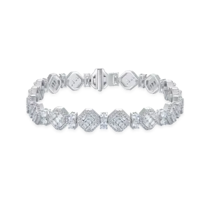 Octagon Mix Cut Tennis Bracelet - 8mm