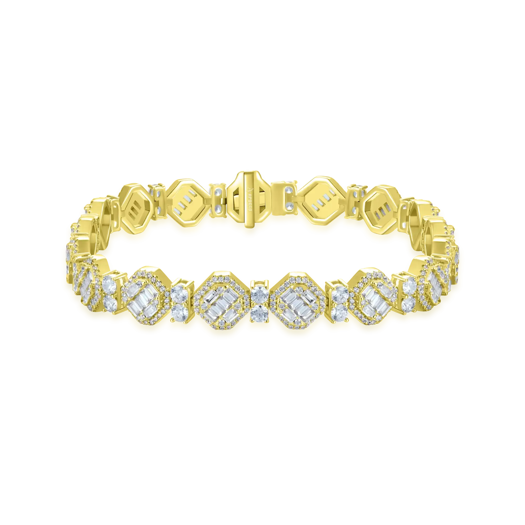 Octagon Mix Cut Tennis Bracelet - 8mm