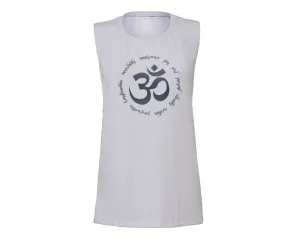 Om in Zen Script Circle — women's Yoga / fitness tank
